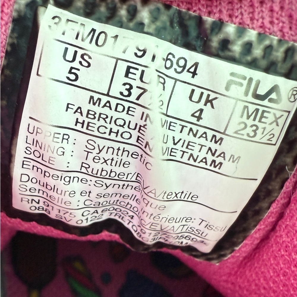 Fila Kawaii Sweets Pink Pop Art High Top Sneakers Size 5 Candy Ice Cream - Picture 8 of 8